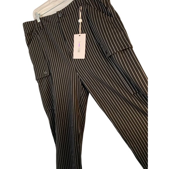 Mens Karl Lagerfeld Black Pinstripe Dress Utility Pants Size 38 NWT RZ10403 $350 - Picture 4 of 16